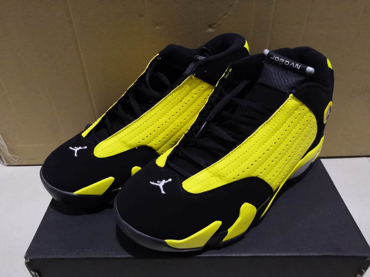 2019 Men Jordan 14 Yellow Black Shoes